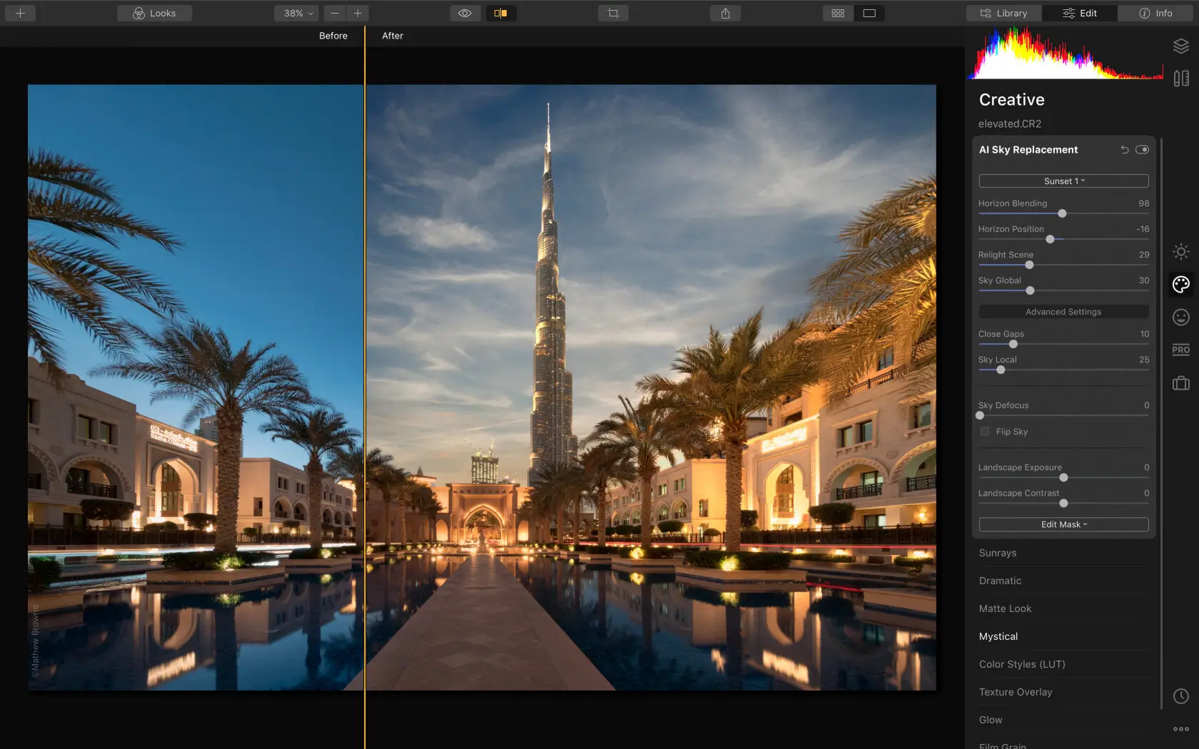 Luminar AI Full en Español para Windows interfaz principal