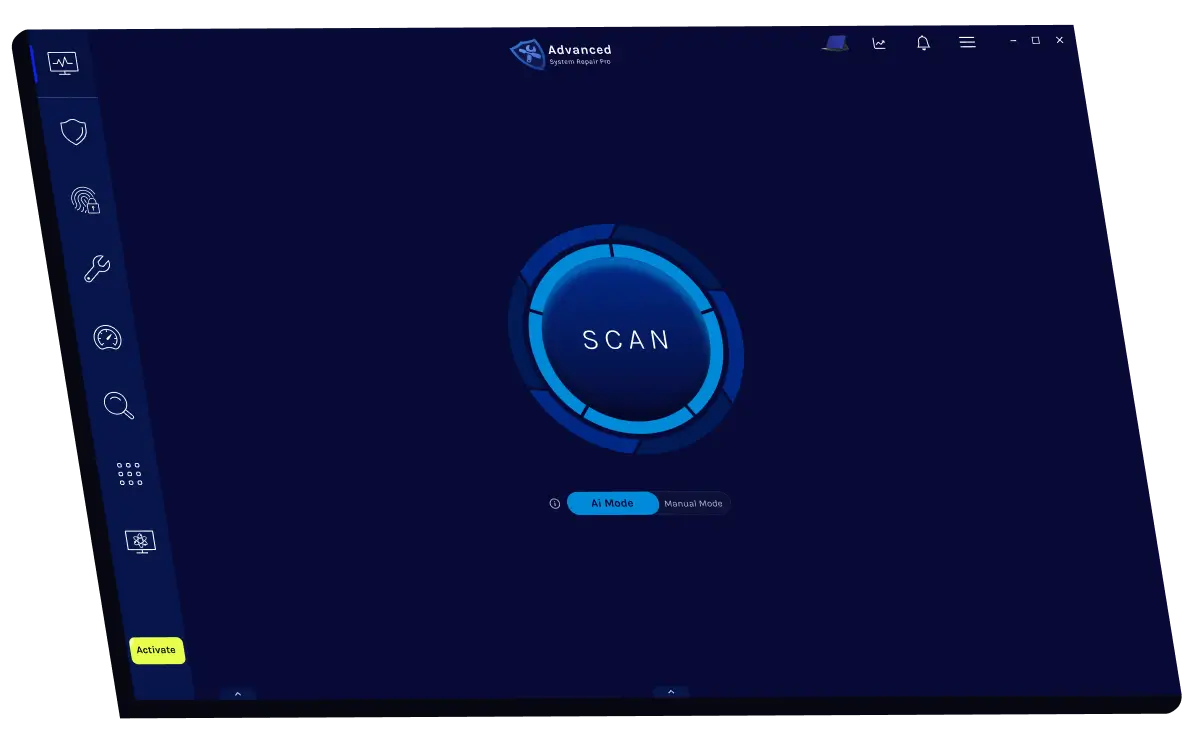 Interfaz de Advanced System Repair Pro Full para limpiar y reparar PC