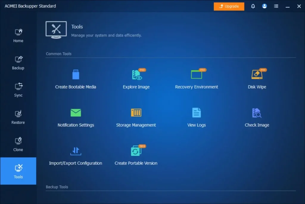 AOMEI Backupper Full (2026) en Español v8.3.0 - MEGA – Copias de Seguridad para Windows AOMEI Backupper Full interfaz principal en Windows Español Multilenguaje