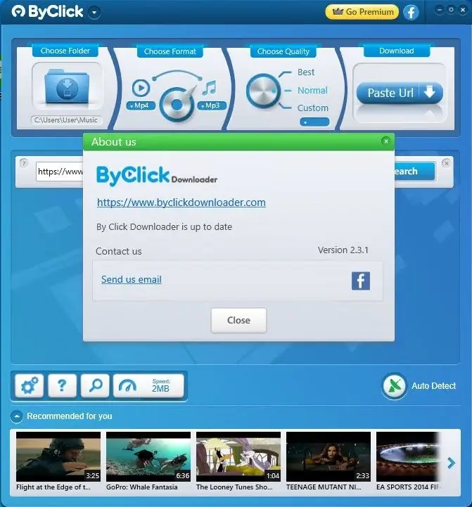 ByClick Downloader Full interfaz en español para Windows
