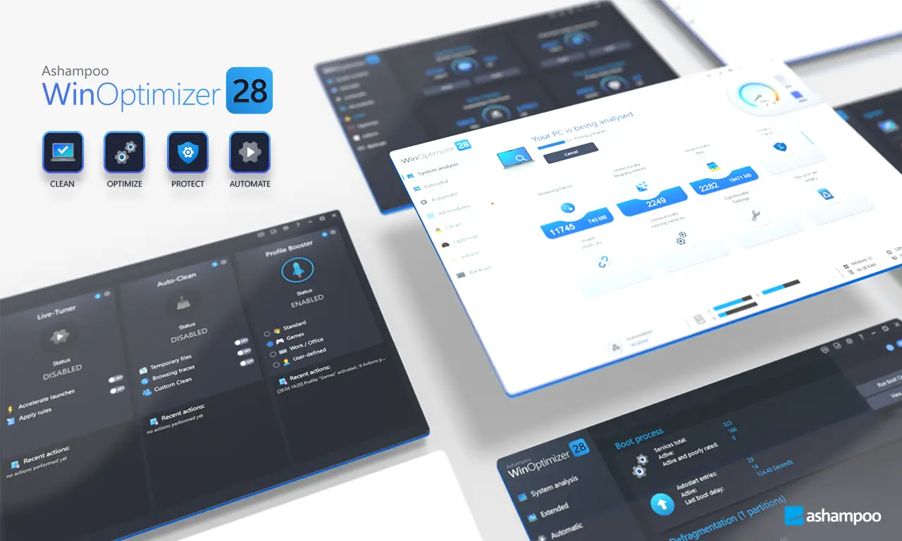 Interfaz de Ashampoo WinOptimizer Full en Español para Windows