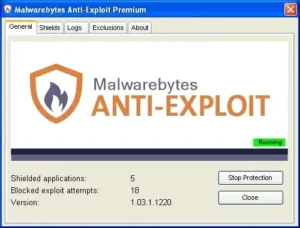 Malwarebytes Anti-Exploit Premium Full bloqueando vulnerabilidades del navegador
