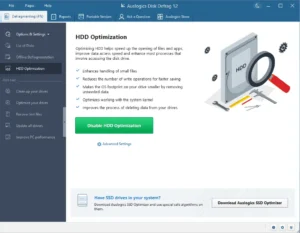 Programador automático en Auslogics Disk Defrag Pro Full mejorando rendimiento del sistema