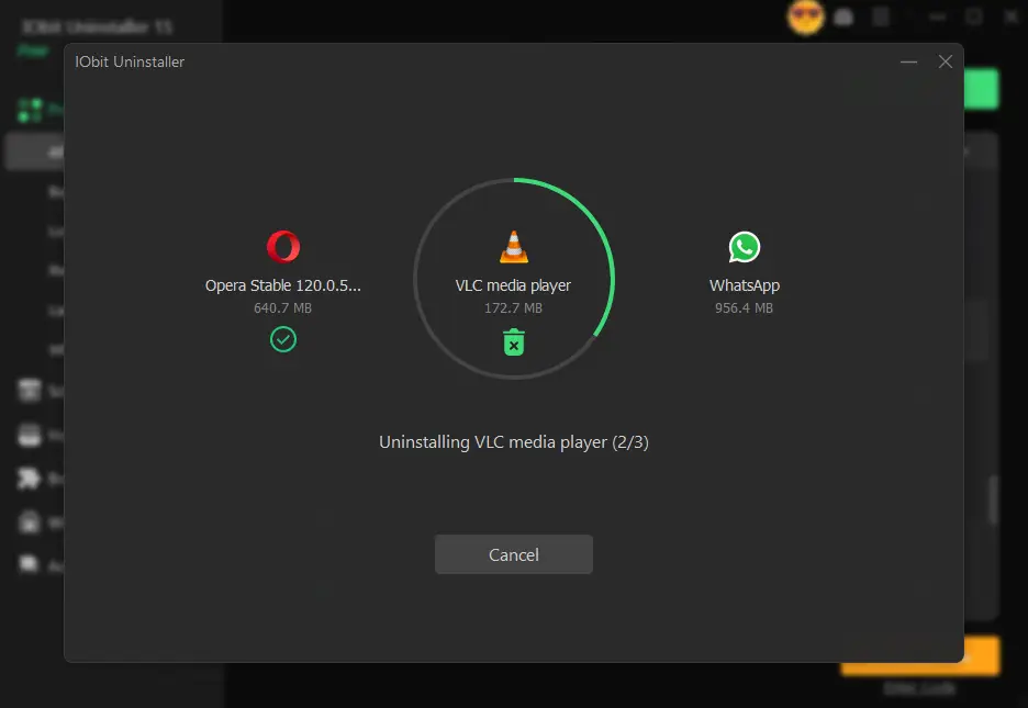 Desinstalación forzada con IObit Uninstaller Pro Full eliminando archivos residuales