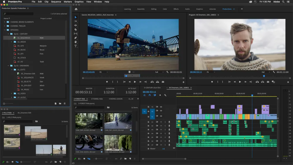 adobe premiere pro full interfaz editor video profesional