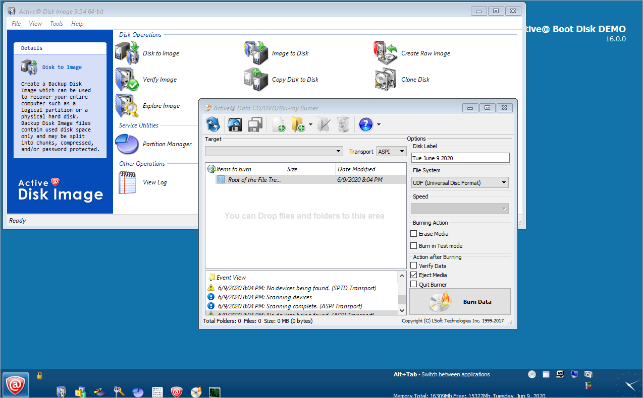 Active Boot Disk - Active Password Changer 26 mostrando las cuentas de usuario de Windows disponibles para resetear la contraseña