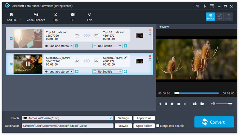 Aiseesoft Video Converter - Editor integrado Aiseesoft Video Converter Ultimate - Editor de video integrado mostrando herramientas de corte, efectos, subtítulos y ajuste de audio