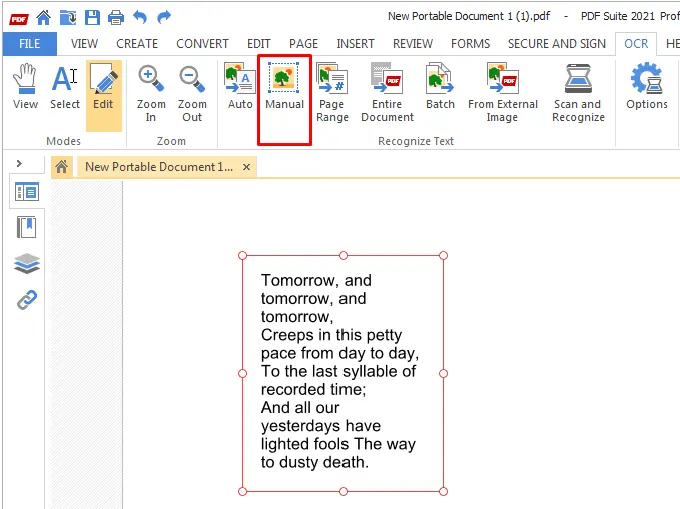 PDF Suite Professional - Edición directa de texto en un documento PDF sin convertir a Word primero