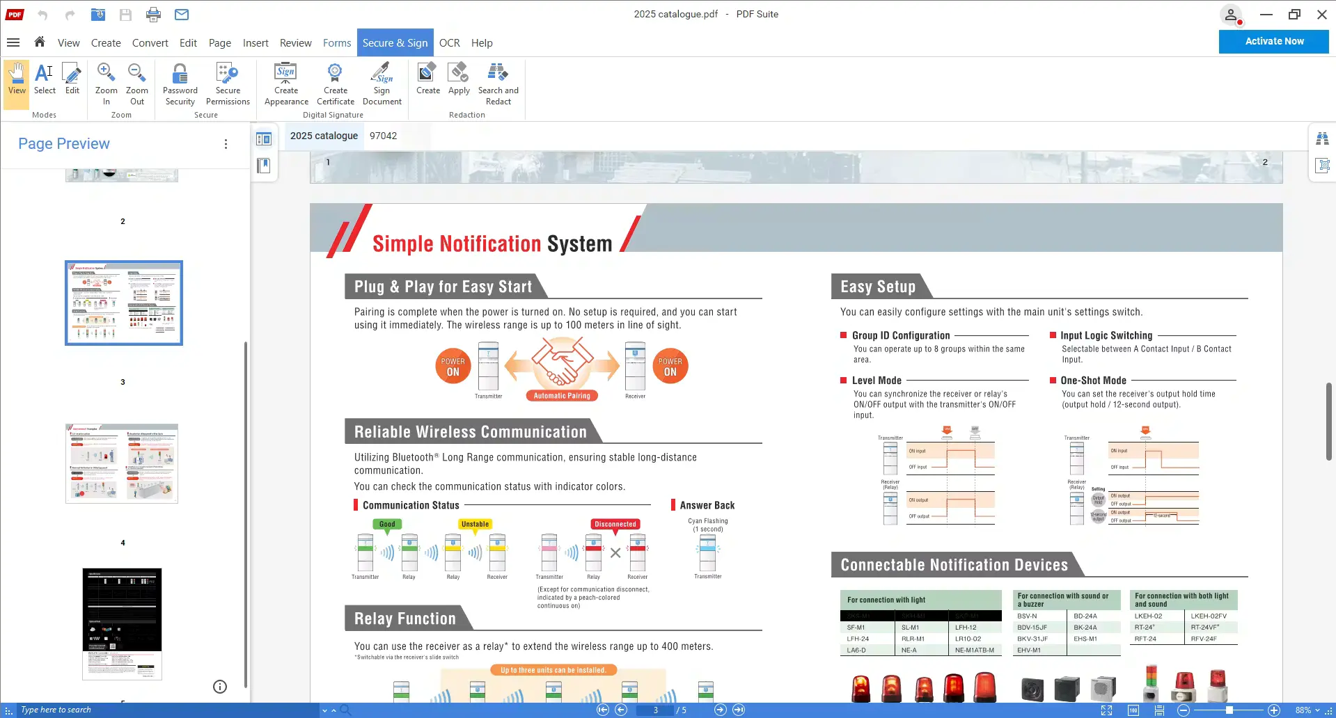 PDF Suite Professional Full activado correctamente mostrando versión Professional sin aviso de prueba