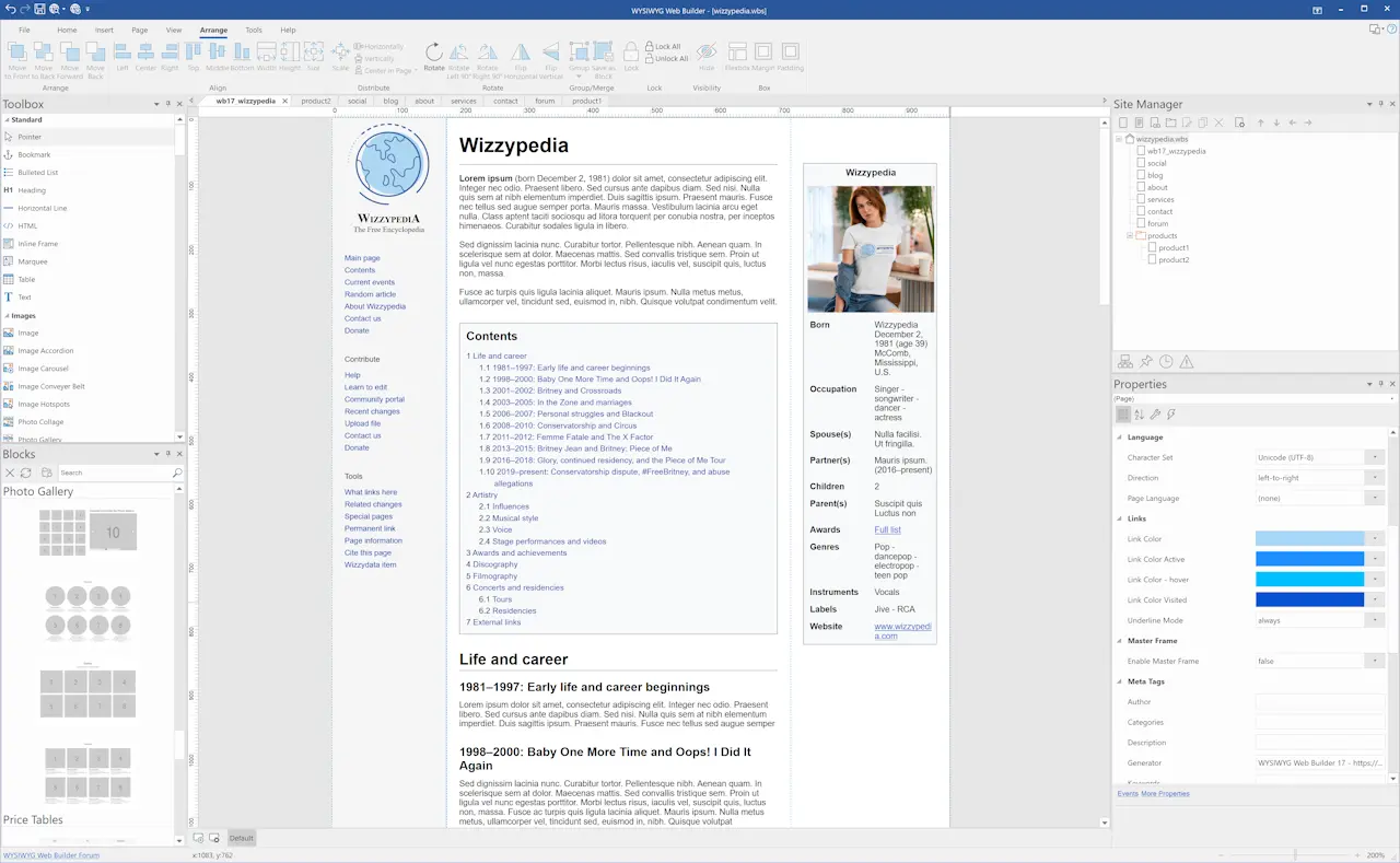 WYSIWYG Web Builder 21 - E-commerce WYSIWYG Web Builder 21 - Editor de tienda e-commerce con carrito de compras y gestión de productos