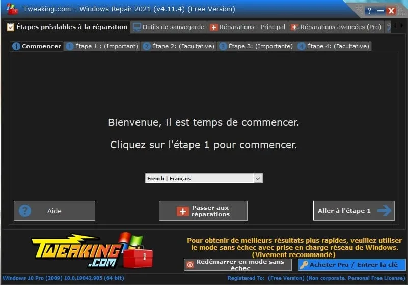 Tweaking Windows Repair PRO - Panel principal Tweaking Windows Repair PRO v4.14.0 Full en Español - Panel principal con lista de reparaciones disponibles en Windows 11