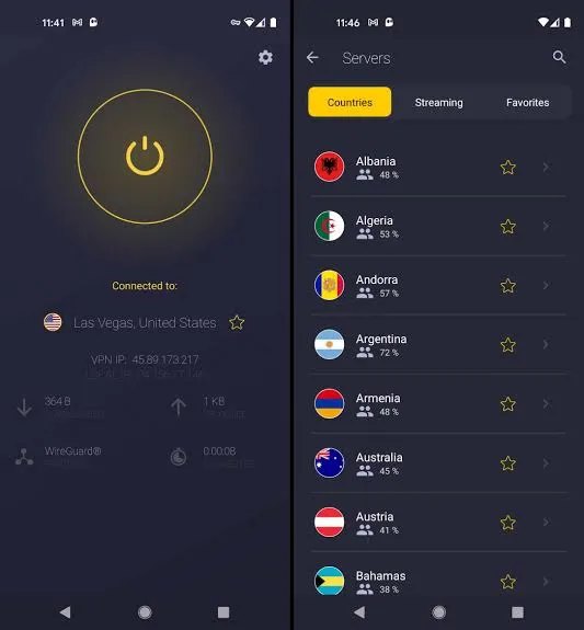 CyberGhost VPN Premium - Lista de servidores CyberGhost VPN Premium - Lista de servidores por país con latencia y carga del servidor en tiempo real