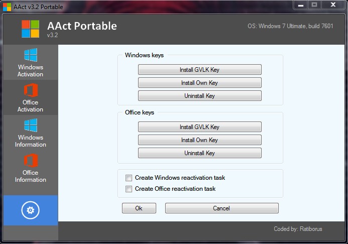 AAct Portable - Activación Windows 11 AAct Portable - Proceso de activación de Windows 11 en progreso con barra de estado