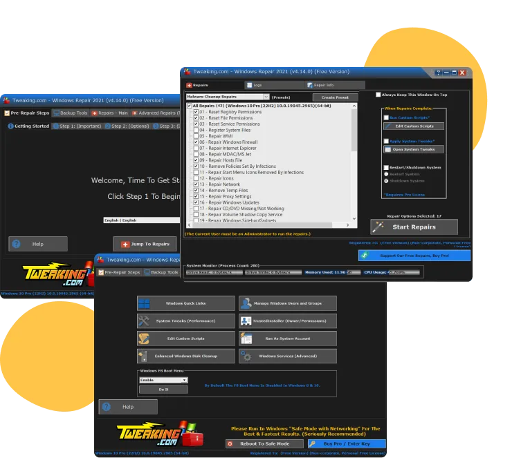 Tweaking Windows Repair PRO - Modo Clean Boot Tweaking Windows Repair PRO - Opción Clean Boot activada para reparaciones más limpias y eficaces en Windows
