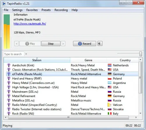TapinRadio Pro - Favoritos en grupos TapinRadio Pro - Favoritos organizados en grupos personalizados con emisoras de España, México y Argentina