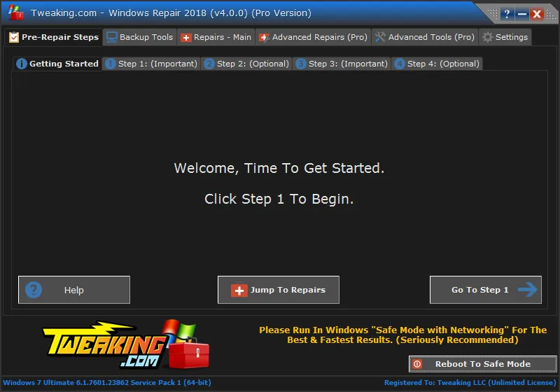 Tweaking Windows Repair PRO - Activación exitosa Tweaking Windows Repair PRO Full activado correctamente - Versión PRO con todas las funciones premium desbloqueadas