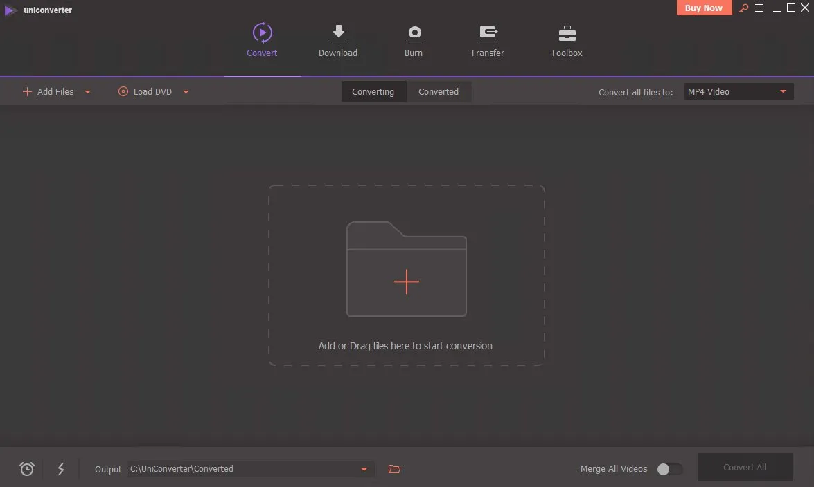 Wondershare UniConverter - Pantalla principal de conversión Wondershare UniConverter Full en Español - Pantalla principal mostrando la cola de conversión con múltiples archivos de video en distintos formatos y la velocidad de conversión acelerada por GPU