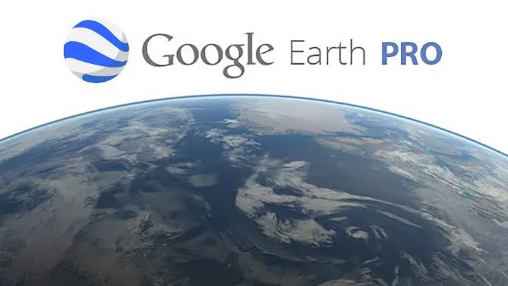 Google Earth Pro - Vista del planeta Google Earth Pro Full en Español - Vista del planeta Tierra desde el espacio mostrando la esfera completa con nubes y continentes en alta resolución
