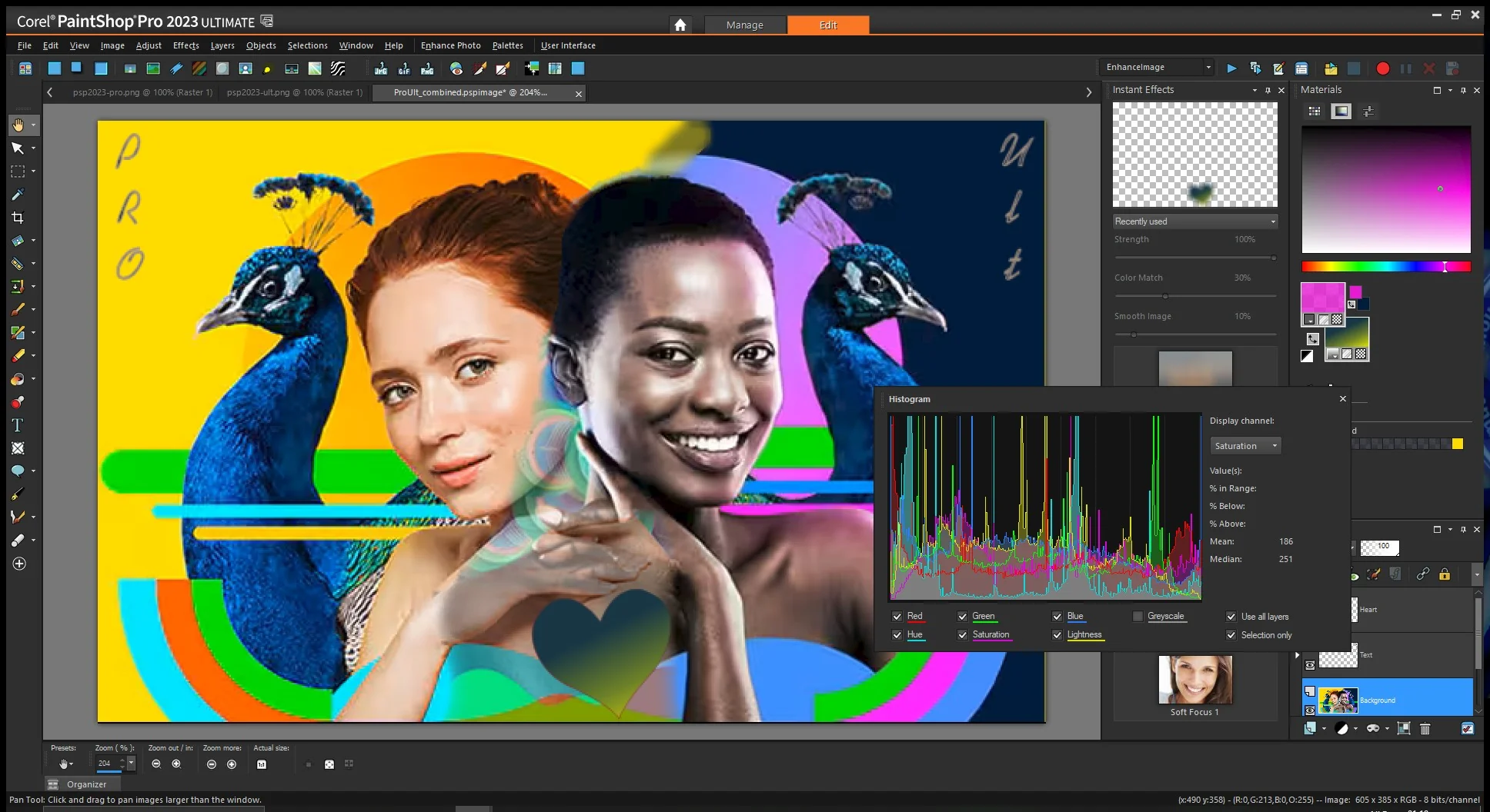 Corel PaintShop Pro 2026 Ultimate Full en Español - Espacio de trabajo completo mostrando la interfaz con panel de capas, herramientas y foto en edición