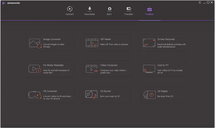 Wondershare UniConverter - Herramientas de IA v17 Wondershare UniConverter Full en Español - Herramientas de IA mostrando el panel de mejora de video con opciones de upscaling a 4K, estabilización y eliminación de ruido