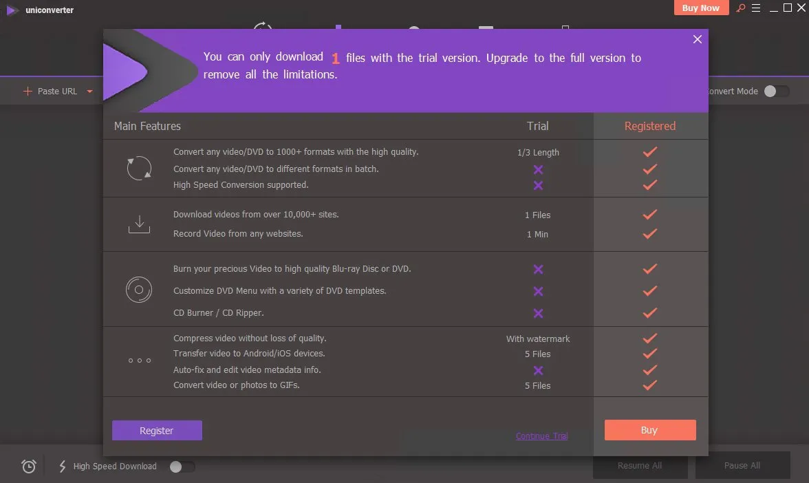 Wondershare UniConverter - Compresor de video Wondershare UniConverter Full en Español - Módulo de compresión de video mostrando el comparador antes y después con la estimación de tamaño reducido manteniendo calidad visual